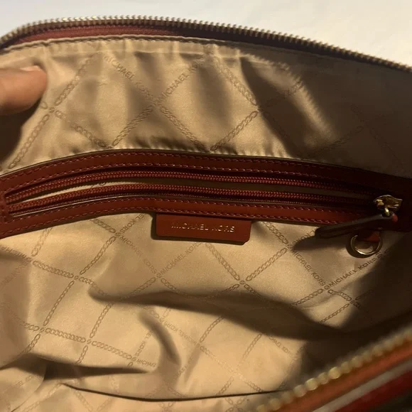 AUTHENTIC Michael Kors orange-reddish in color tote Bag. - Picture 15 of 15